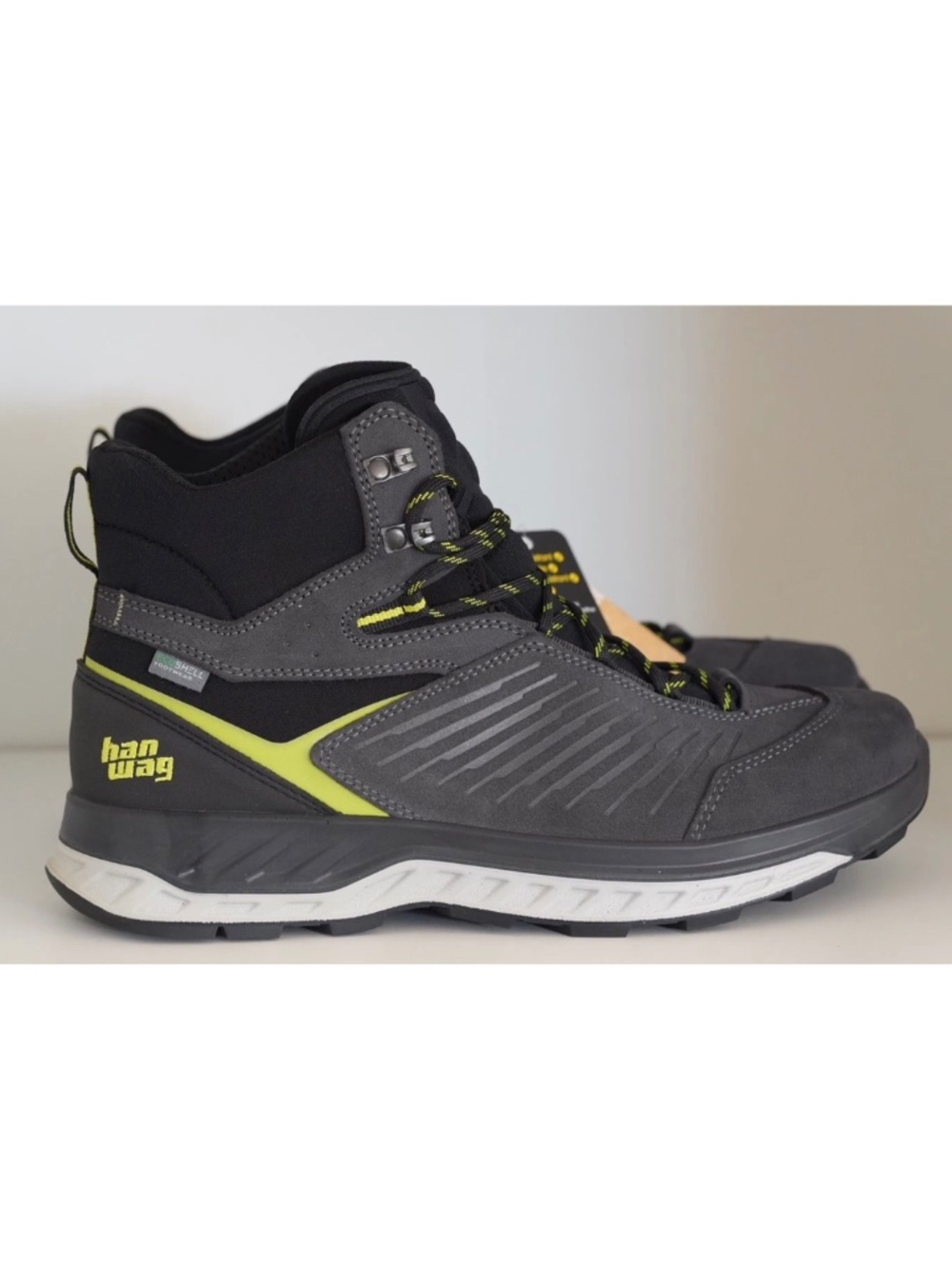 Hanwag Blueridge Low ES Hiking Shoes Waterproof Leather Men 10.5 Asphalt Yellow